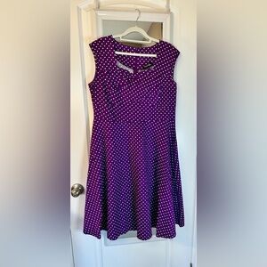 Retro Inspired Purple Polka Dot Dress